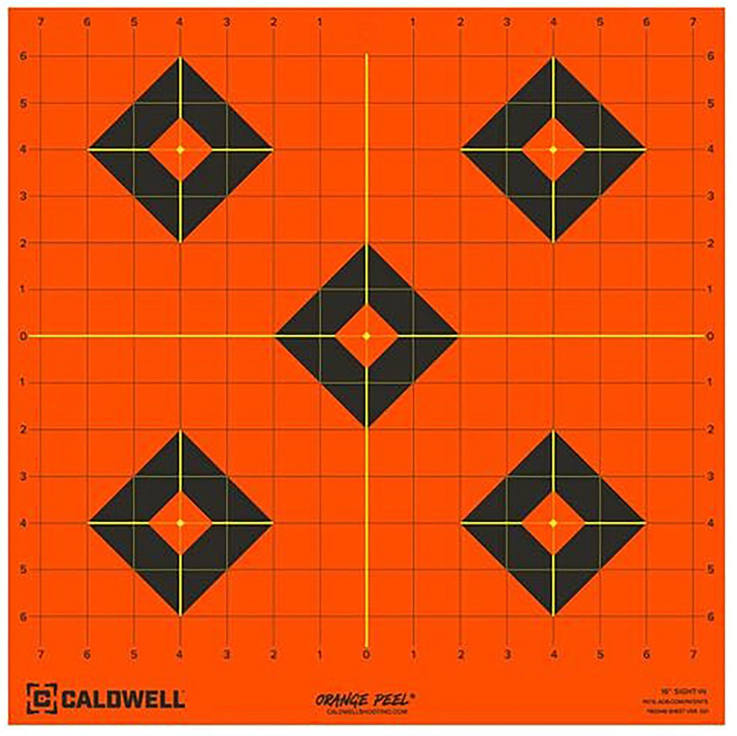 Caldwell Orange Peel 16" Diamond Self-Adhesive Reactive Paper Target Black/Orange 5 Per Pack
