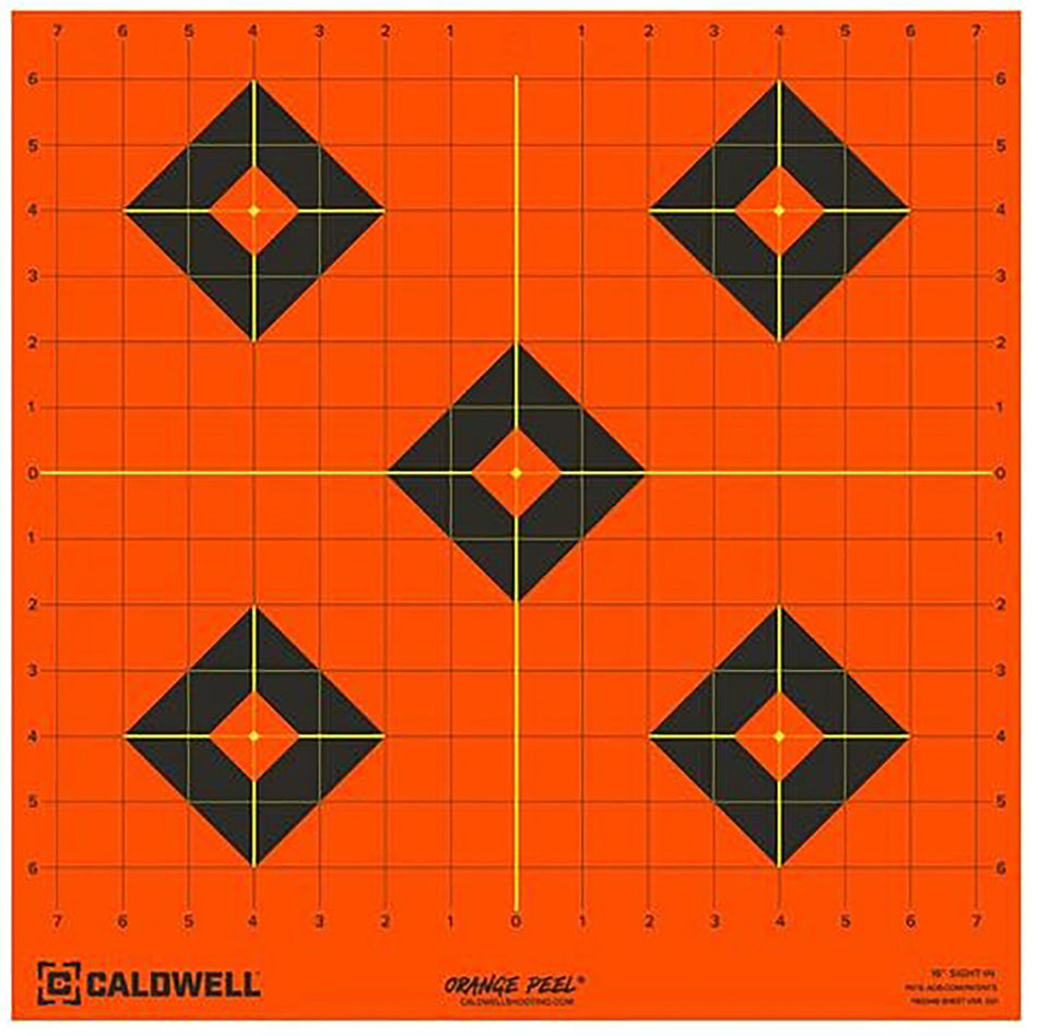 Caldwell Orange Peel 16" Diamond Self-Adhesive Reactive Paper Target Black/Orange 5 Per Pack