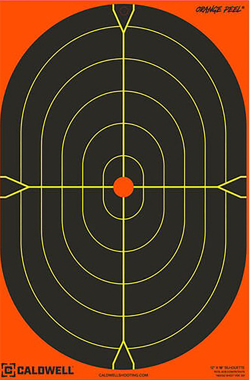 Caldwell Orange Peel 12x18 Inch Self-Adhesive Silhouette Paper Targets 5-Pack Black and Orange
