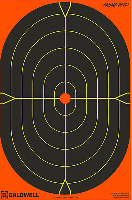 Caldwell Orange Peel 12x18 Inch Self-Adhesive Silhouette Paper Targets 5-Pack Black and Orange