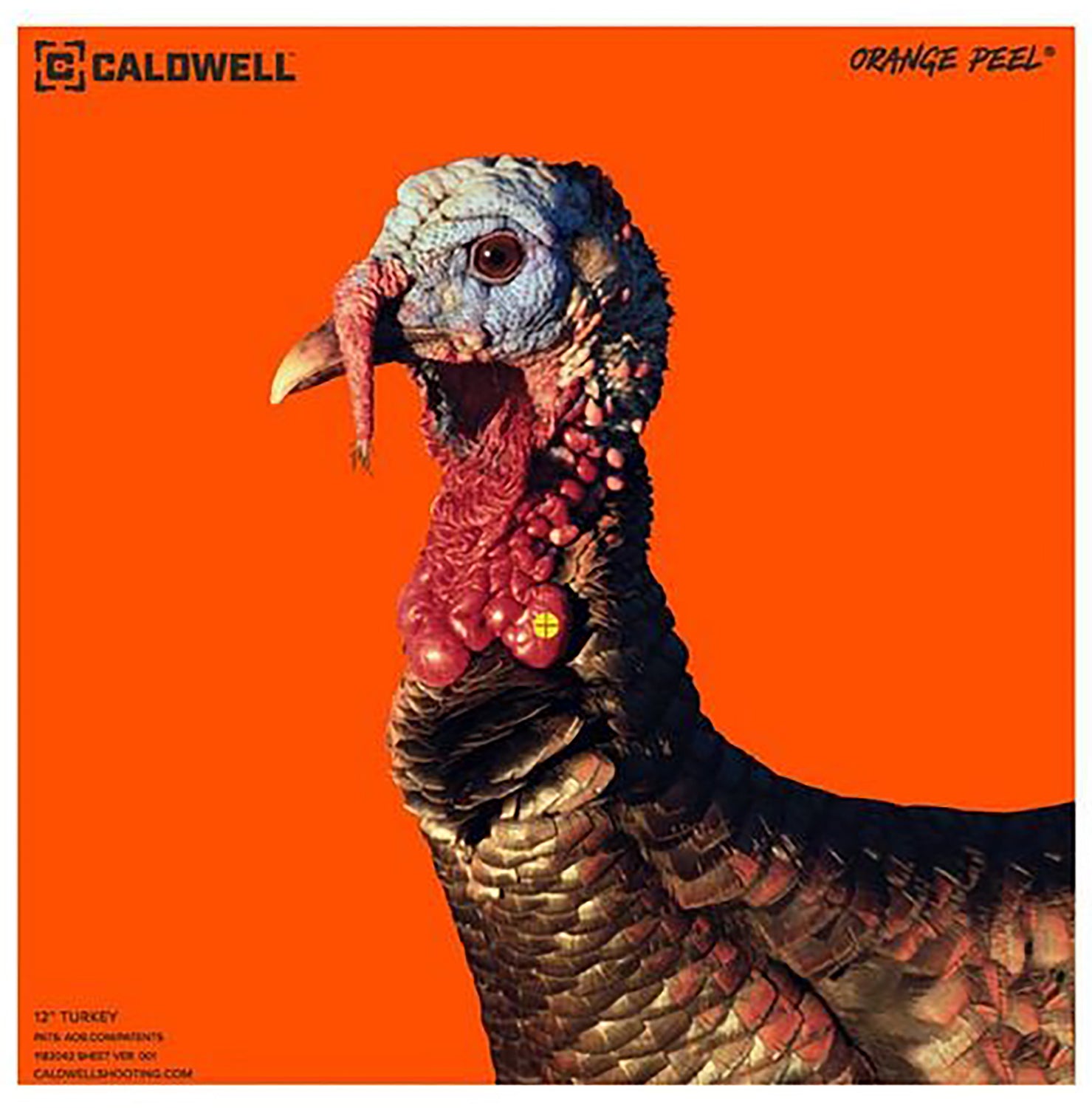 Caldwell Orange Peel 12" Turkey Self-Adhesive Reactive Paper Hunting Target Orange 5 Per Pack