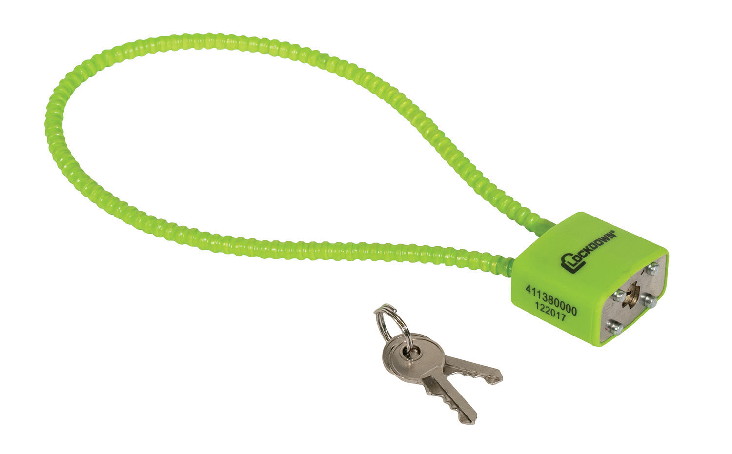 Lockdown Universal Cable Gun Lock 15" Keyed Green Model 110149