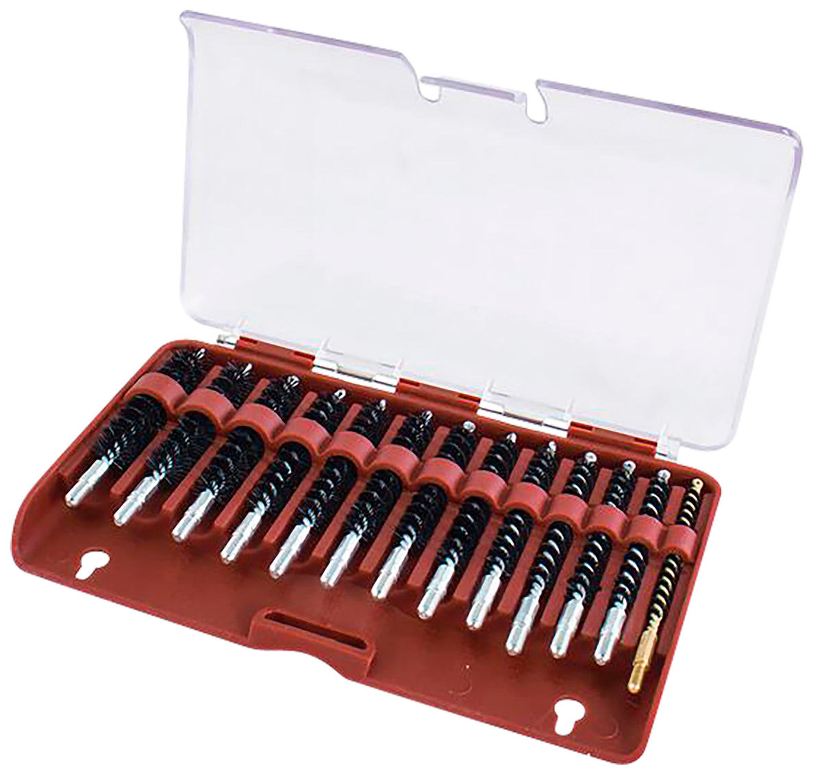 Tipton Rifle Bore Brush Set 17-45 Caliber Nylon and Stainless Steel with Hinged Box