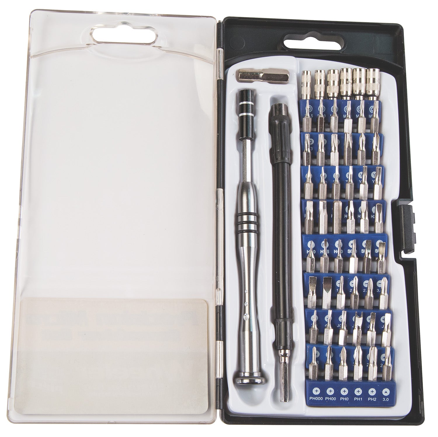 Wheeler Extendable Handle Precision Micro Screwdriver Kit, 58 Pieces, Chrome Steel