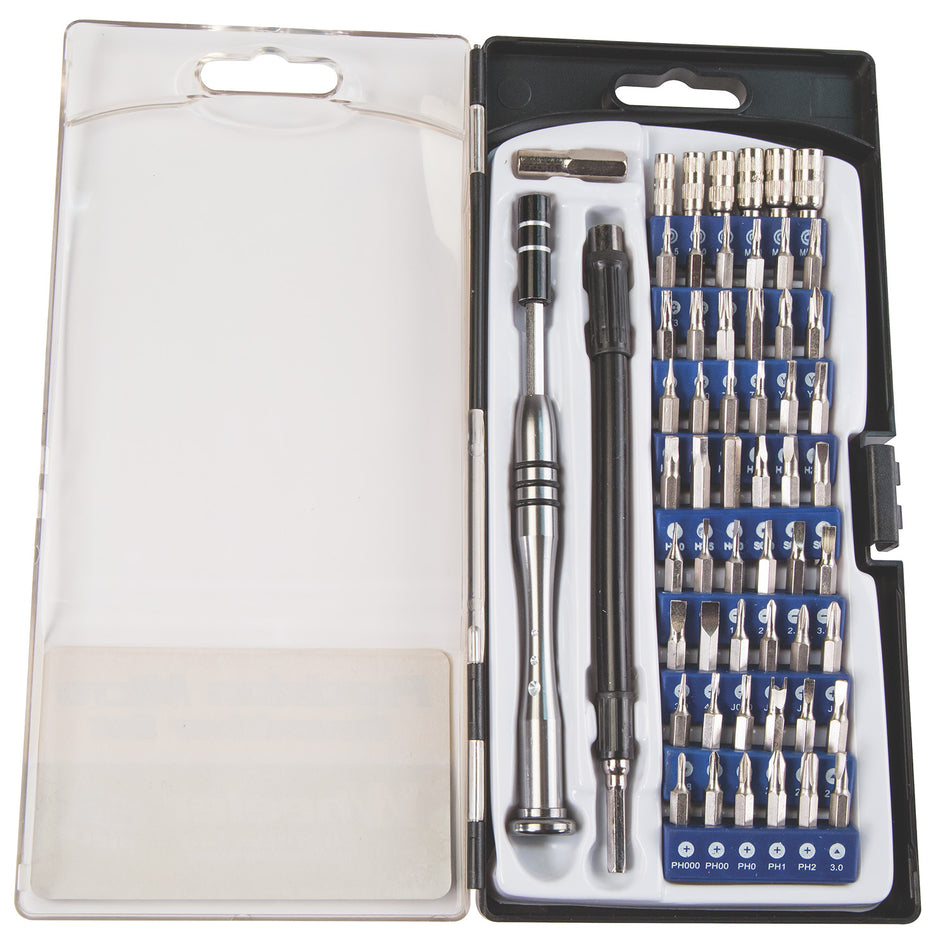 Wheeler Extendable Handle Precision Micro Screwdriver Kit, 58 Pieces, Chrome Steel