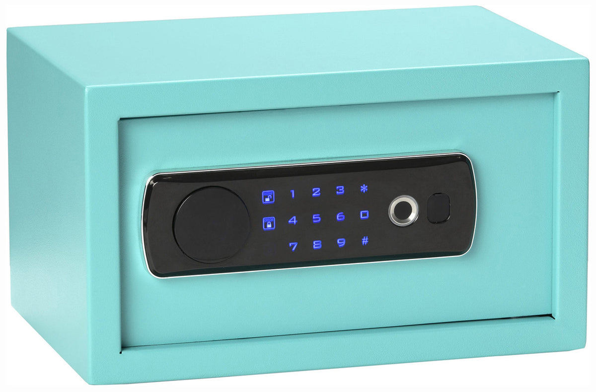 Bulldog BD5012 Duo Biometric & LED Keypad Pistol Vault Key Override Teal Steel Holds 1 Handgun