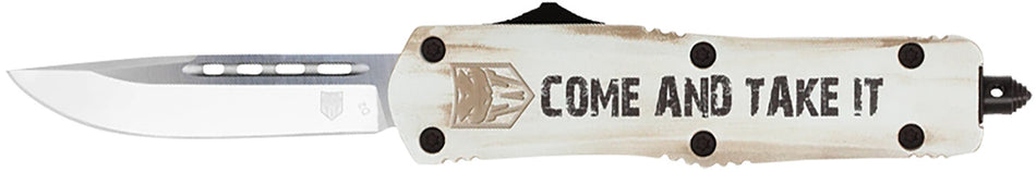 CobraTec FS-3 Medium Come And Take It OTF Tanto 3" D2 Blade White Cerakote Handle Includes Pocket Clip
