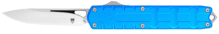 CobraTec Enforcer 3.25" OTF Knife Drop Point M390 Steel Blue Aluminum Handle Precision CNC Machined