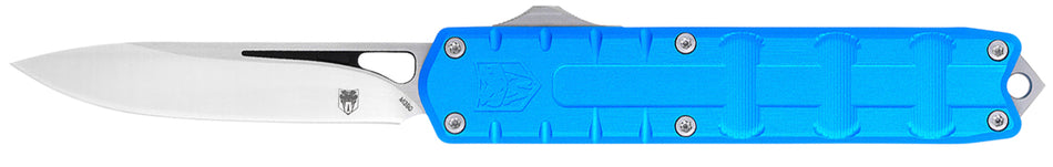 CobraTec Enforcer 3.25" OTF Knife Drop Point M390 Steel Blue Aluminum Handle Precision CNC Machined