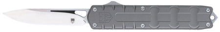 CobraTec Enforcer 3.25" OTF Knife Drop Point M390 Steel Gray Aluminum Handle Precision CNC Machined