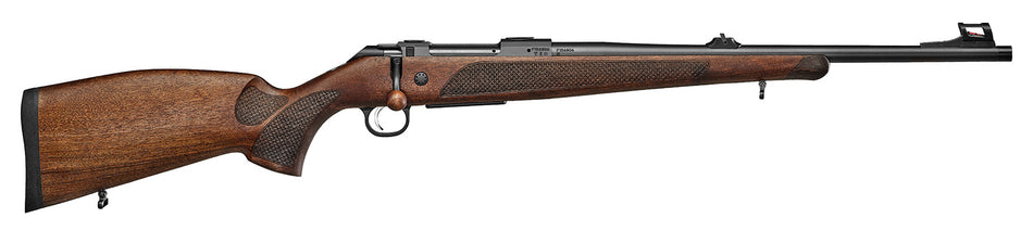 CZ-USA 07304 CZ 600 Lux Full Size 300 Win Mag 3+1 24" Black Threaded Barrel, Black Steel Receiver, Walnut Bavarian Style Stock, Right Hand