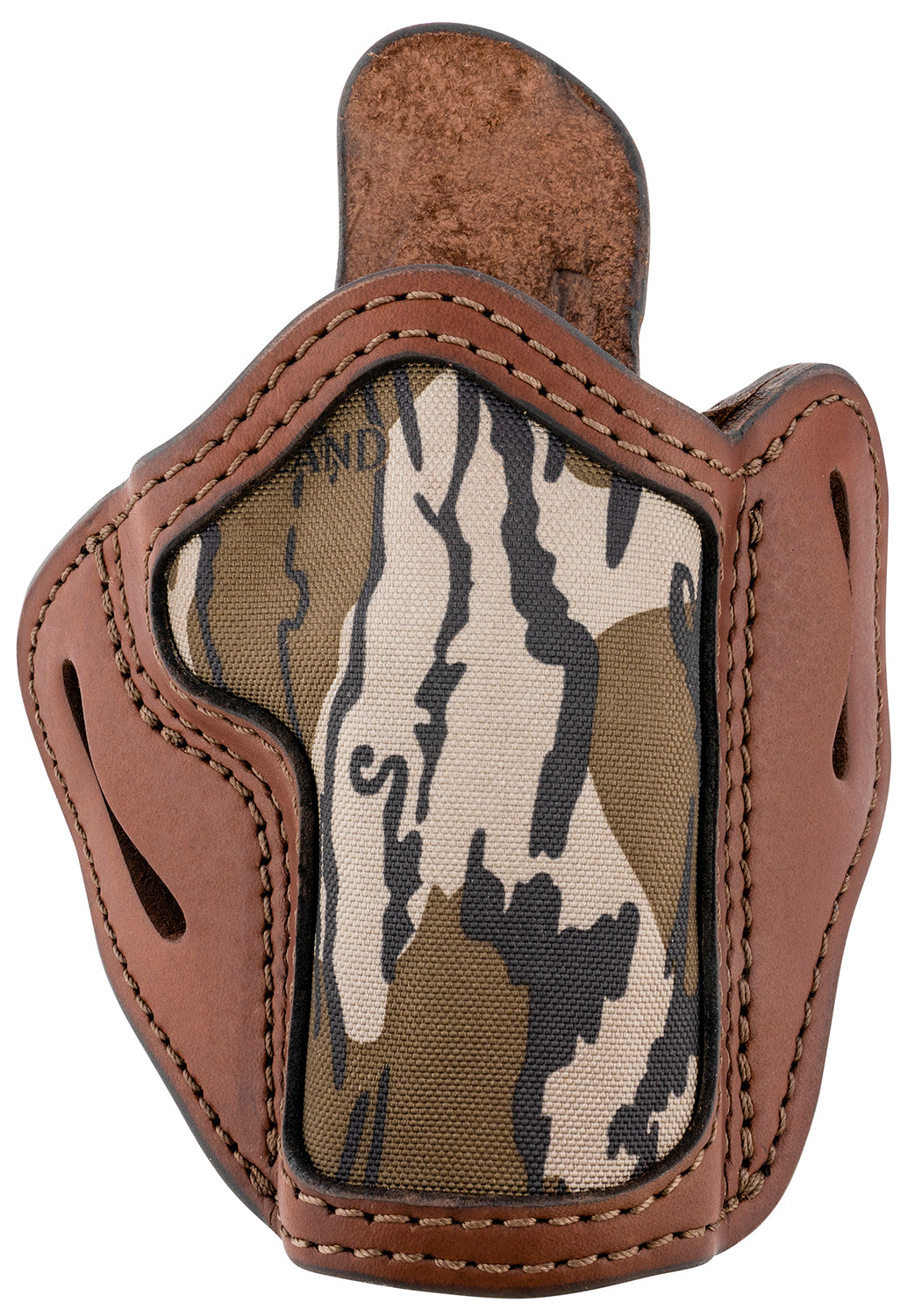 1791 Optic Ready OWB Holster 2.4 Brown/Mossy Oak Leather Belt Slide Fits Walther PPQ/Sig P320/Springfield XD-M