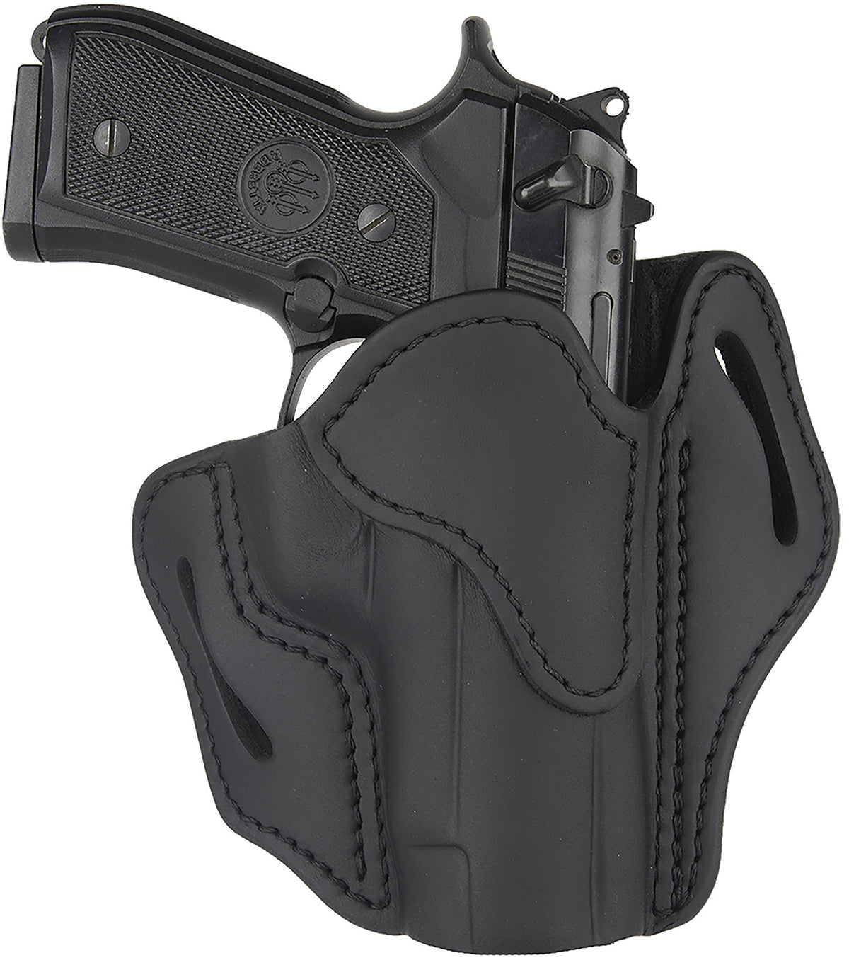 1791 Gunleather BH2.3 Stealth Black Leather OWB Holster, Optic Ready, Size 2.3, Right Hand for Glock 17/S&W M&P Shield