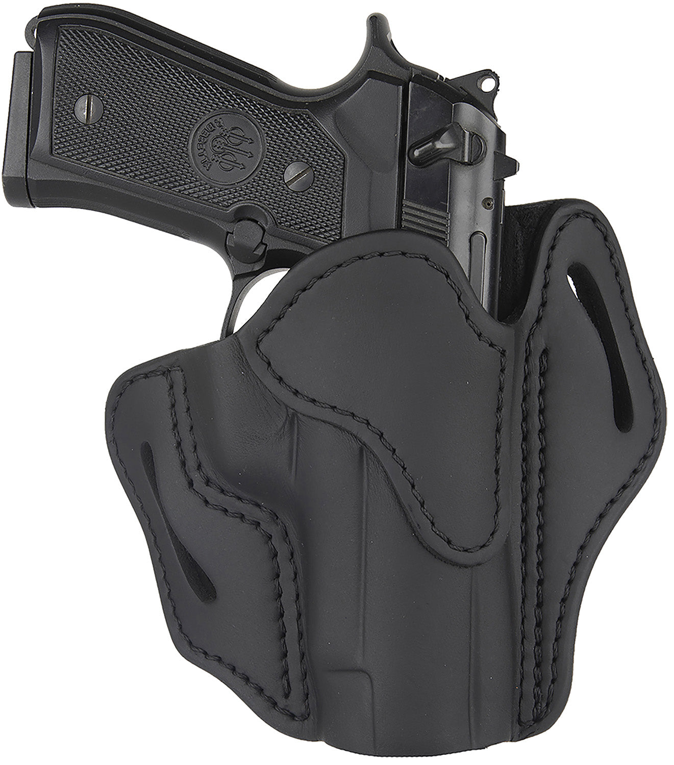 1791 Gunleather BH2.3 Stealth Black Leather OWB Holster, Optic Ready, Size 2.3, Right Hand for Glock 17/S&W M&P Shield