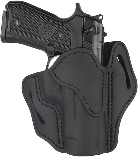 1791 Gunleather BH2.3 Stealth Black Leather OWB Holster, Optic Ready, Size 2.3, Right Hand for Glock 17/S&W M&P Shield