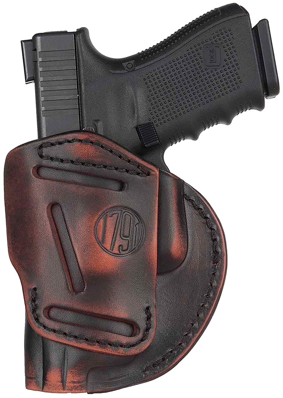 1791 Gunleather 4-Way IWB/OWB Vintage Leather Holster, Size 05, Right Hand for Glock 17/Springfield XD/S&W M&P/HK VP9