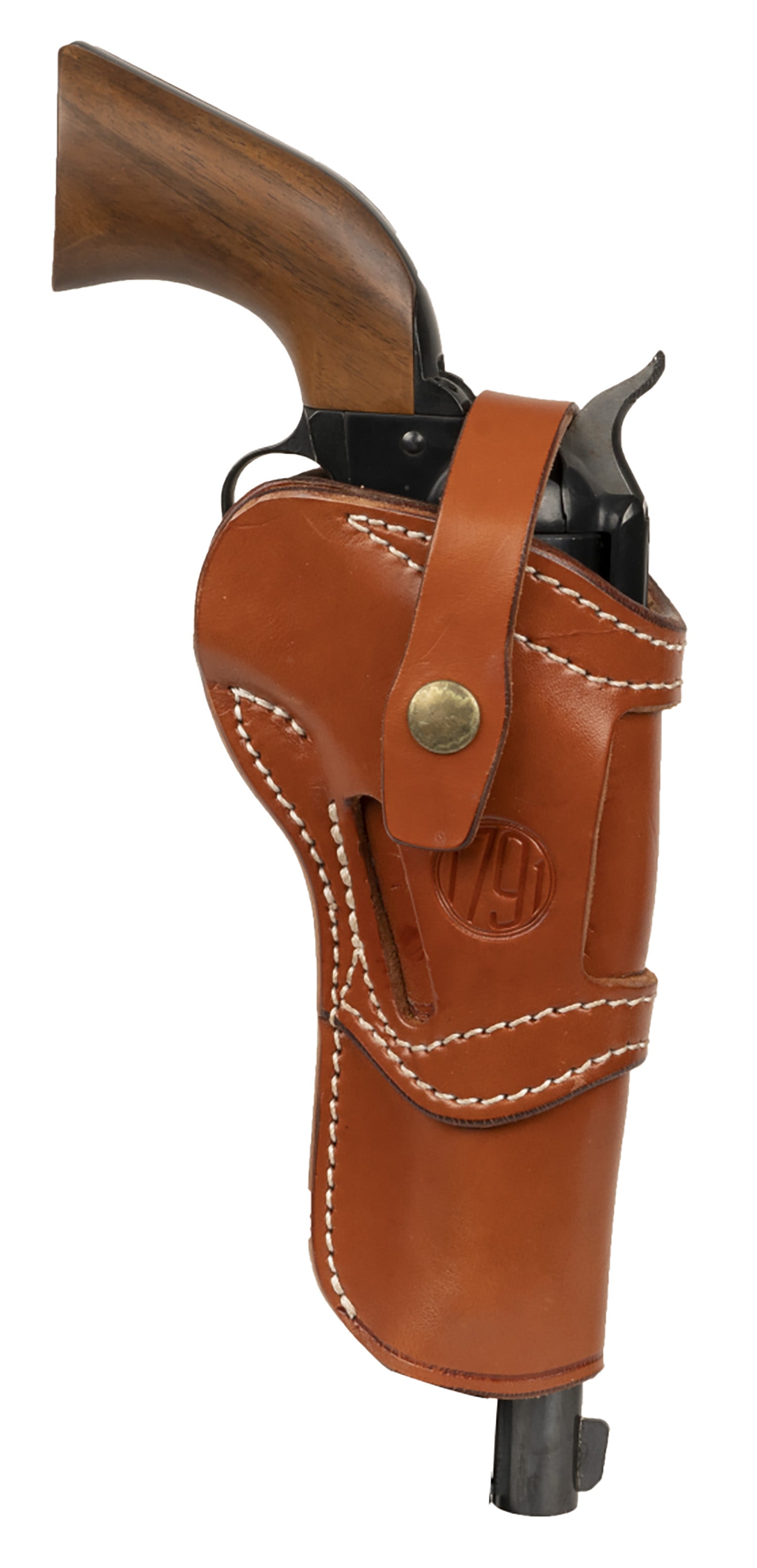 1791 Gunleather Single Action OWB Leather Holster, Size 5.5, Classic Brown, Ambidextrous for Ruger Wrangler/Colt SSA