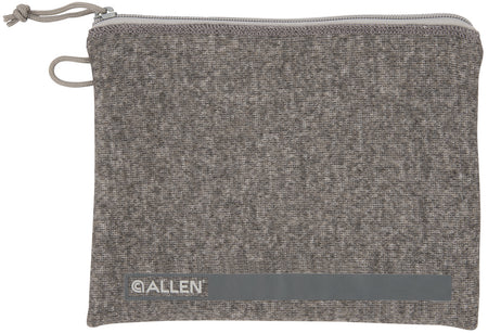 Allen 3627 Full-Size Pistol Pouch Gray with Lockable Zippers, Fleece Lining & Writeable ID Label 7"x9"