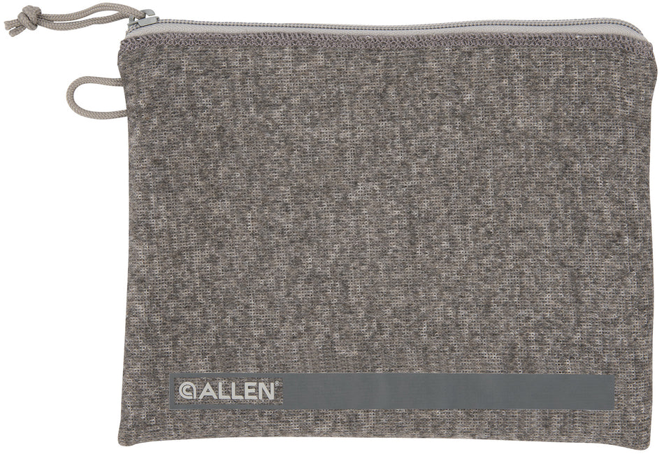 Allen 3627 Full-Size Pistol Pouch Gray with Lockable Zippers, Fleece Lining & Writeable ID Label 7"x9"