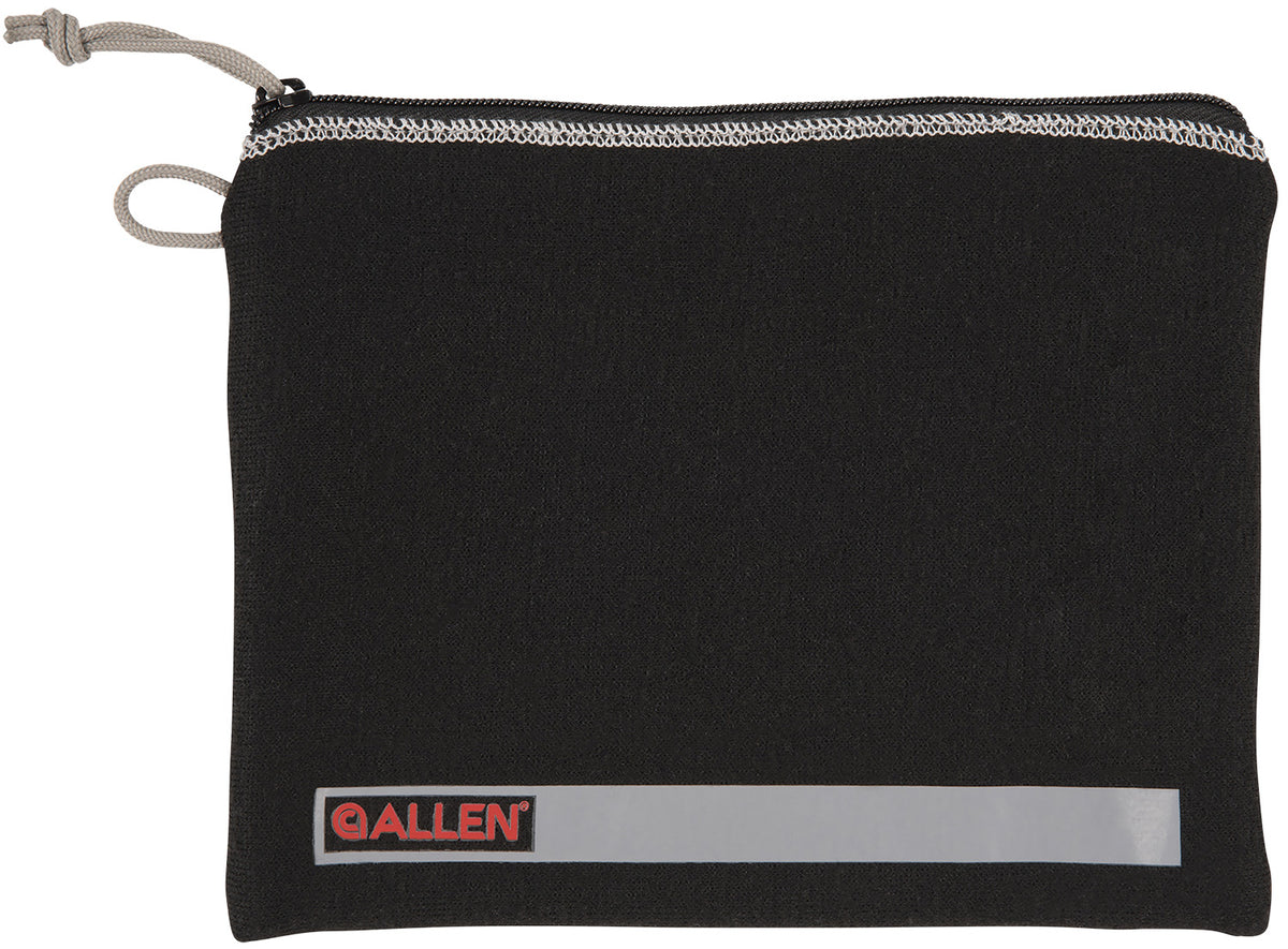 Allen 3628 Full-Size Pistol Pouch Black with Lockable Zippers, Fleece Lining & Writeable ID Label 7"x9"