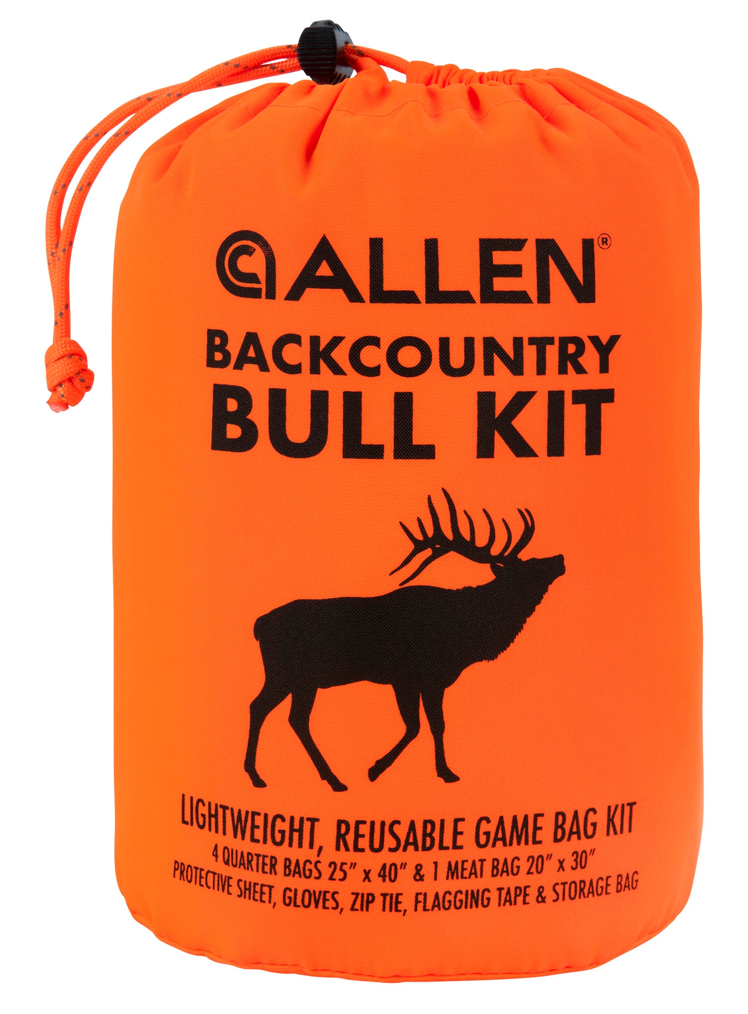 Allen 6589 BackCountry Bull Elk Field Kit Orange with Quarter Bags Meat Bag and Flagging Tape