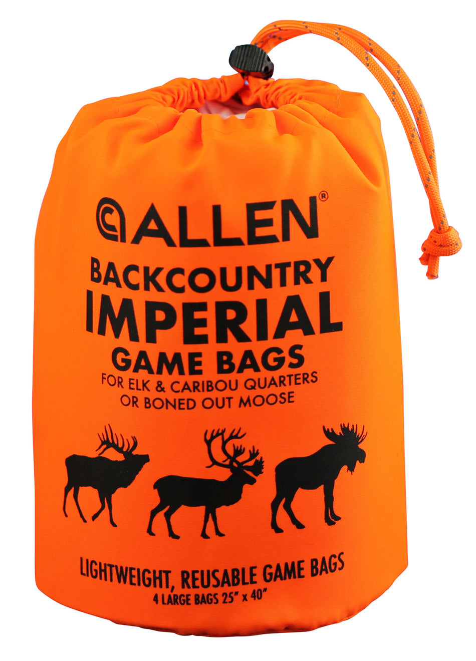 Allen 6590 4-Pack Imperial Elk Quarter Game Bags Orange Breathable Wicking Polyester