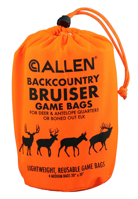 Allen 6591 4-Pack Bruiser Deer Quarter Game Bags Orange Breathable Wicking Polyester