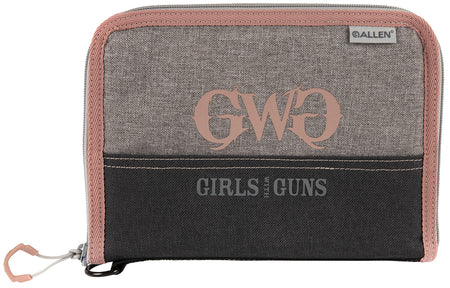 Girls With Guns 9072 Roses Are Gold Lockable Pistol Case Gray Polyester with Rose Gold Accents Up To 9"