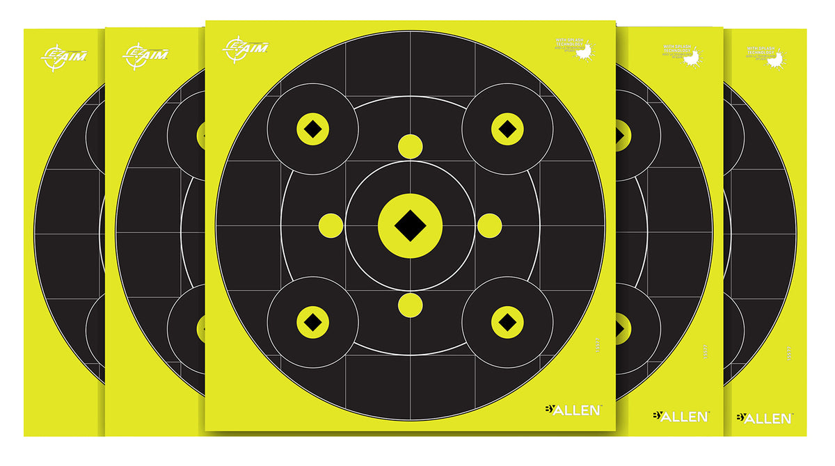 EZ-Aim 15577 Non-Adhesive Splash Reactive Bullseye Gallery Target 12 Per Package