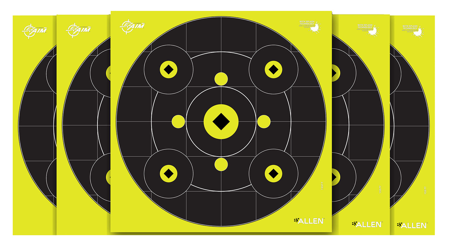 EZ-Aim 15577 Non-Adhesive Splash Reactive Bullseye Gallery Target 12 Per Package