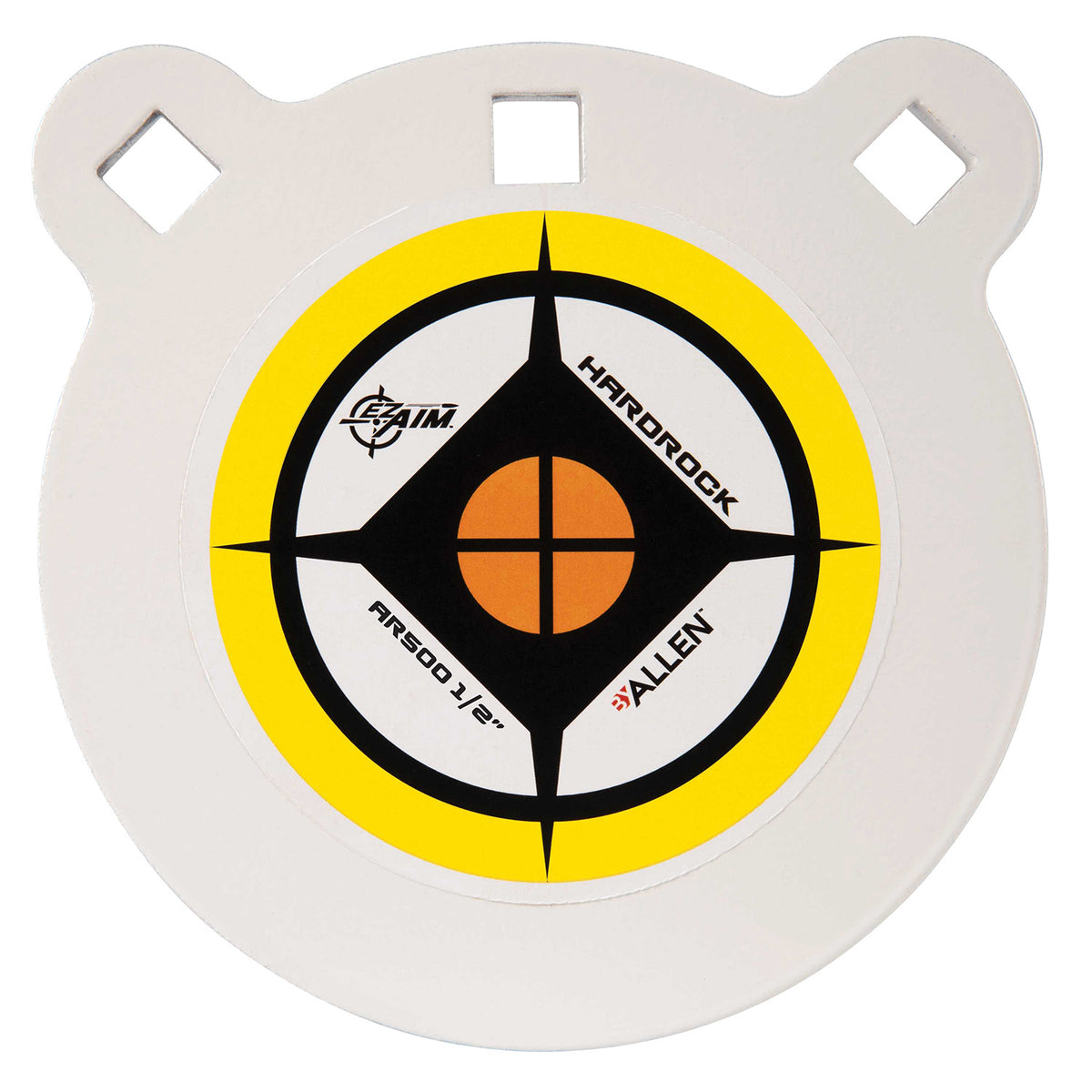 EZ-Aim AR500 Steel Shooting Gong, 6" Round, .50" Thick, White/Yellow/Black Finish