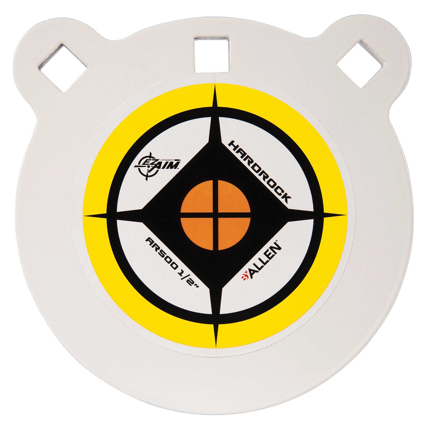 EZ-Aim AR500 Steel Shooting Gong, 6" Round, .50" Thick, White/Yellow/Black Finish