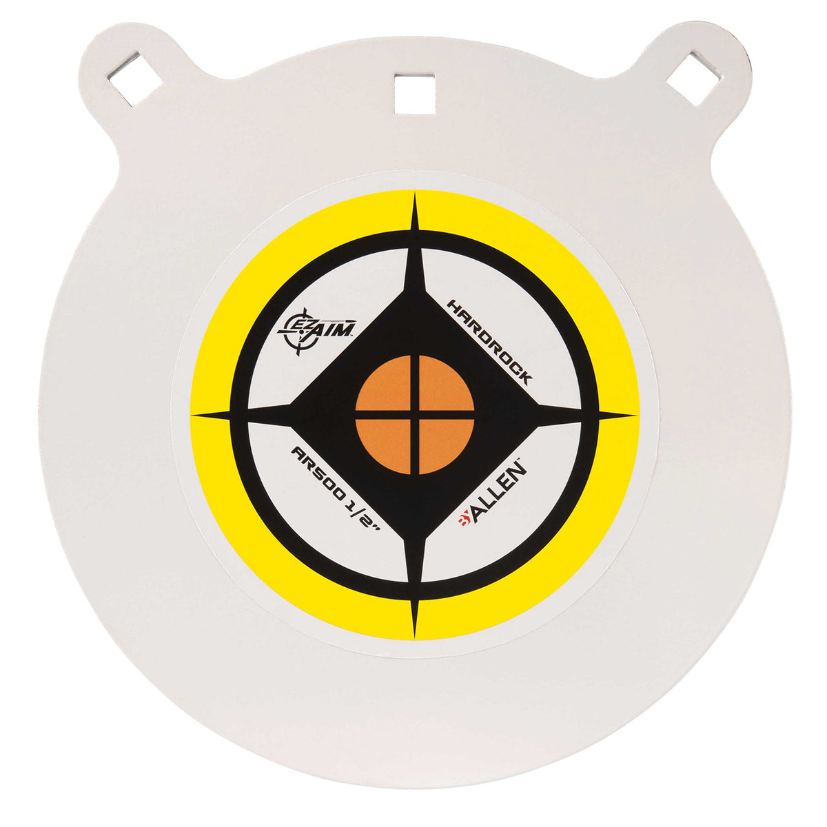EZ-Aim AR500 Steel Shooting Gong, 10" Round, .50" Thick, White/Yellow/Black Finish