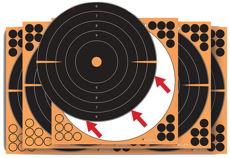 EZ-Aim Splash Reactive Peel-Away Bullseye Target Pads, 12"x12", Black/Orange, 10 Pack