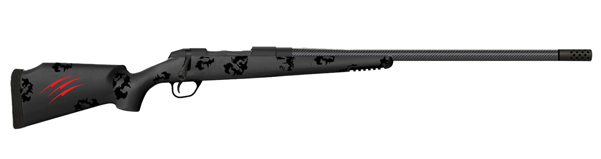 Fierce Firearms FCRG68W24BBO CT Rage 6.8 Western Caliber with 3+1 Capacity, 24" Carbon Fiber Barrel, Black Cerakote Metal Finish & Blackout Camo Fixed Fierce Tech C3 Stock, Right Hand (Full Size)