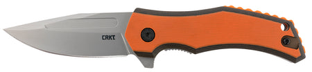 CRKT Fawkes Assisted Opening Folding Pocket Knife 2.74" 4116 Stainless Bead Blasted Clip Point Blade Black Orange G10 Handle