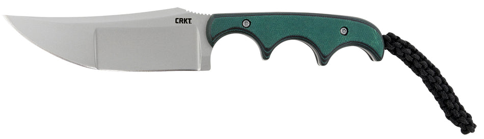 CRKT Minimalist Katana Series 3.56" Fixed Blade with Bead Blasted SS Blade Green Resin Handle and Included Lanyard