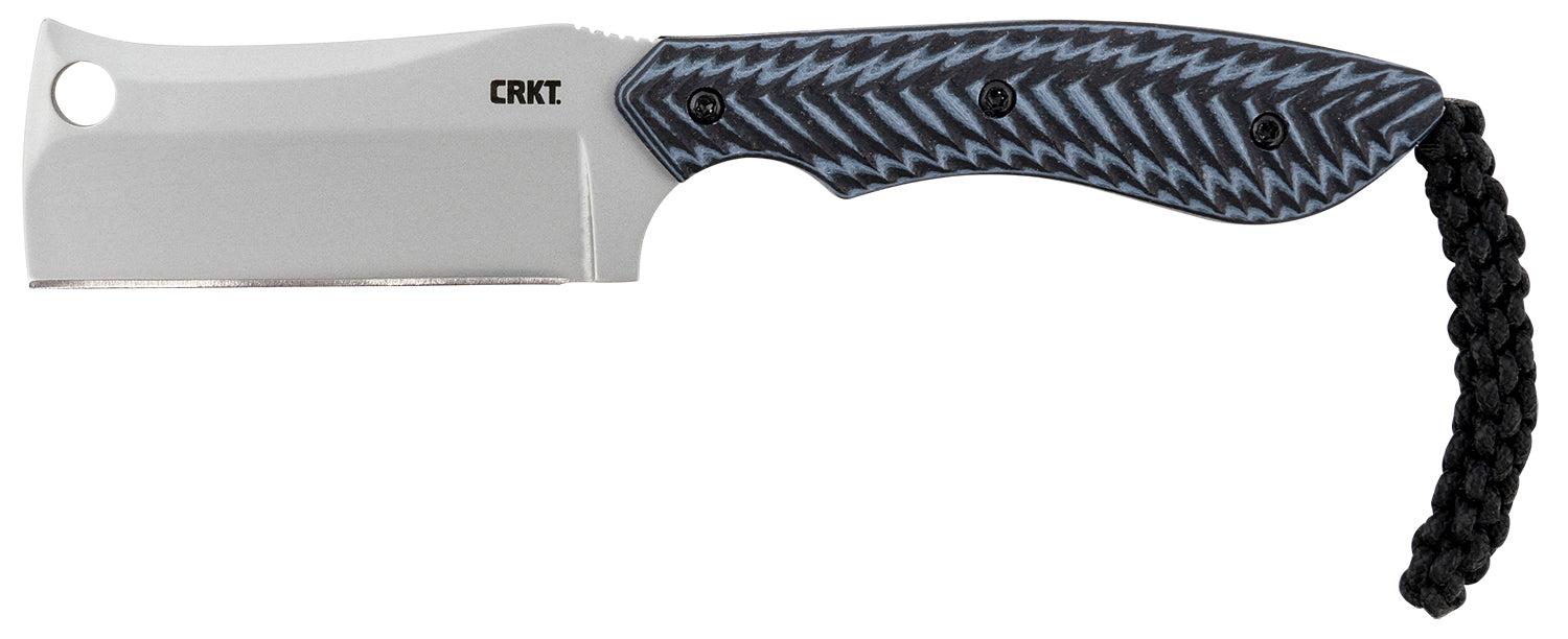 CRKT S.P.E.C. 2.44" Fixed Cleaver-Style Knife Bead Blasted SS Blade with Black G10 Handle Includes Lanyard