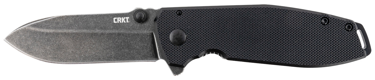 CRKT SQUID XM 2.95" Drop Point Folding Knife Stonewashed D2 Steel Blade with Black G10 Stainless Handle and Clip
