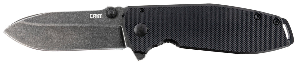 CRKT SQUID XM 2.95" Drop Point Folding Knife Stonewashed D2 Steel Blade with Black G10 Stainless Handle and Clip