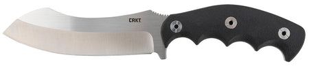 CRKT Catchall 5.51" Fixed Sheepsfoot Knife Brushed Satin High Carbon SS Blade Black Rubber Overlay GRN Handle