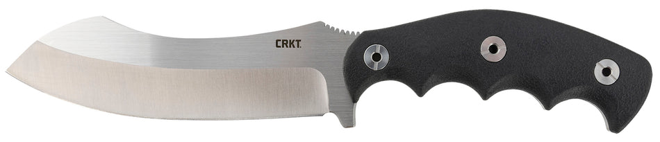 CRKT Catchall 5.51" Fixed Sheepsfoot Knife Brushed Satin High Carbon SS Blade Black Rubber Overlay GRN Handle