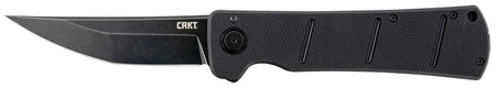 CRKT Inazuma No Ken 3.68" Folding Plain D2 Steel Blade Black G10 Textured Handle with Deadbolt Lock and Pocket Clip