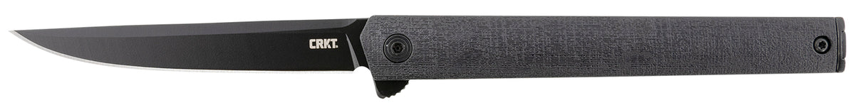 CRKT CEO Blackout 3.35" Folding Plain Black EDP AUS-8A Steel Blade Black GRN Handle Liner Lock with Pocket Clip