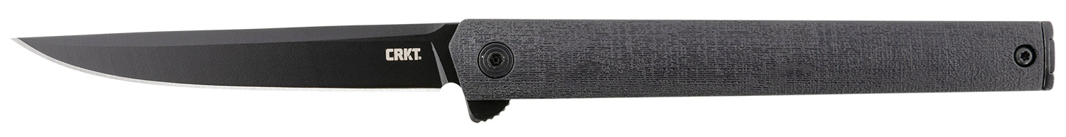 CRKT CEO Blackout 3.35" Folding Plain Black EDP AUS-8A Steel Blade Black GRN Handle Liner Lock with Pocket Clip