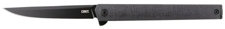 CRKT CEO Blackout 3.35" Folding Plain Black EDP AUS-8A Steel Blade Black GRN Handle Liner Lock with Pocket Clip