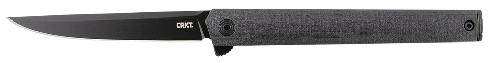 CRKT CEO Blackout 3.35" Folding Plain Black EDP AUS-8A Steel Blade Black GRN Handle Liner Lock with Pocket Clip