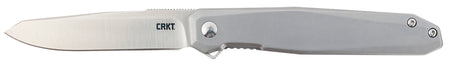 CRKT Facet 3.37" Folding Sheepsfoot D2 Steel Blade Assisted Opening Stainless Steel Handle with Frame Lock and Clip