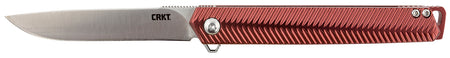 CRKT Stylus 3.18" Folding Drop Point Satin 12C27 Sandvik Blade Maroon Aluminum Handle IKBS Liner Lock with Pocket Clip