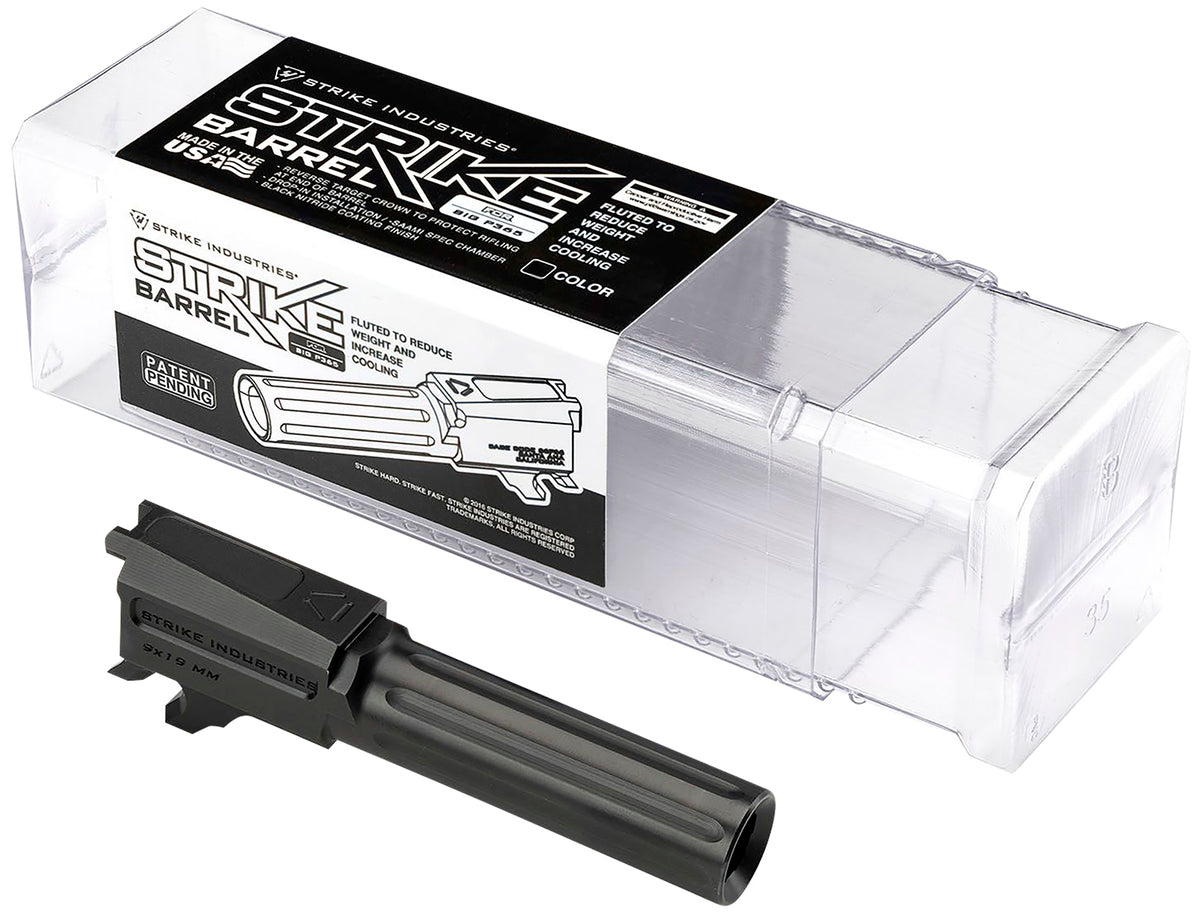 Strike Industries P365 Replacement Barrel 3.10" 9mm Fluted Black Nitride, Made in USA